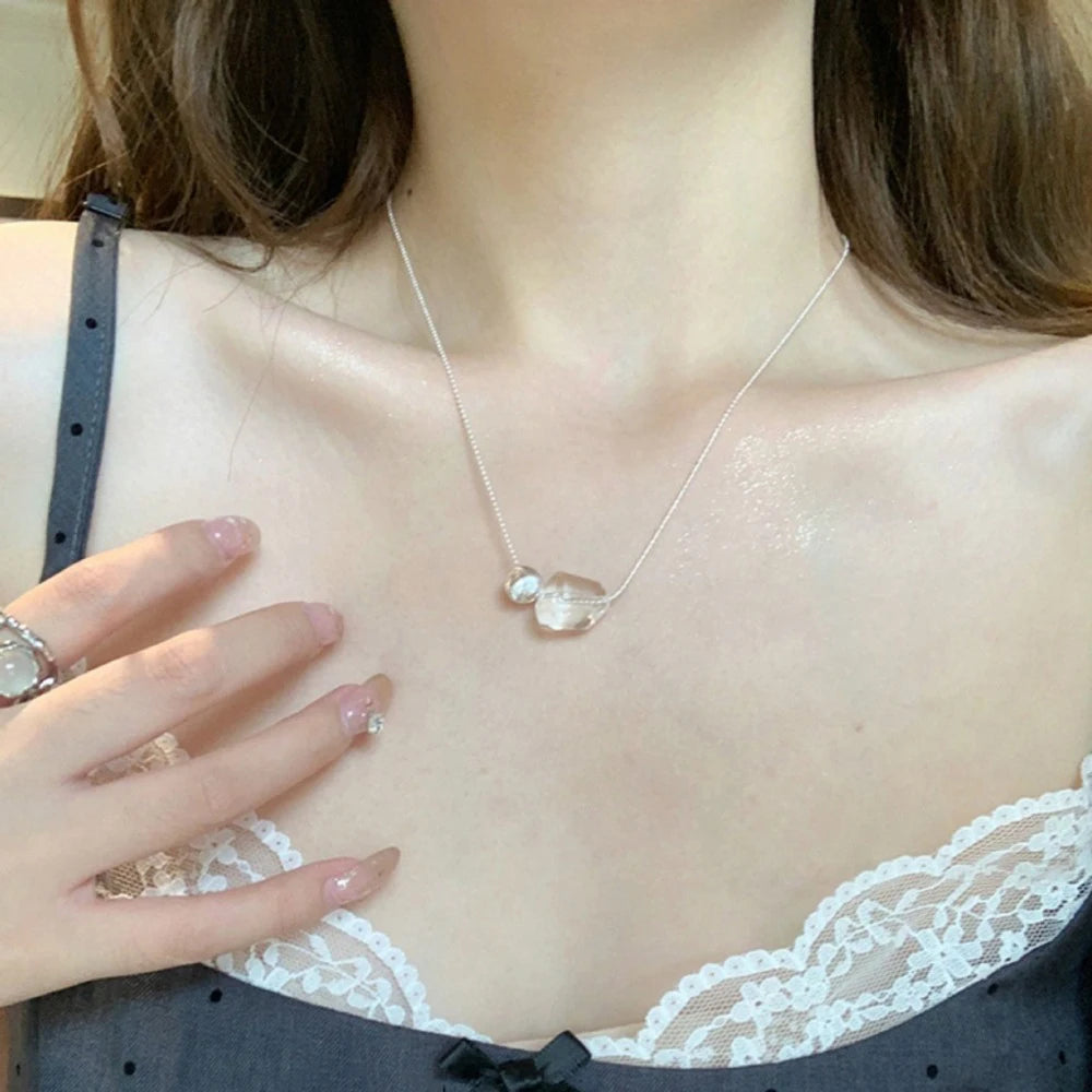 925 Zilver Parel Hanger Ketting Elegante Dunne Ketting voor Dames | Tresora