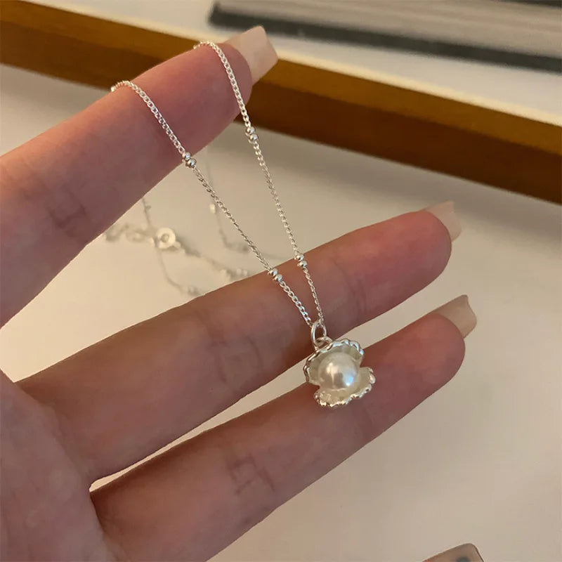 925 Zilver Parel Hanger Ketting Elegante Dunne Ketting voor Dames | Tresora