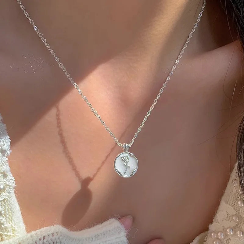 925 Zilver Parel Hanger Ketting Elegante Dunne Ketting voor Dames | Tresora